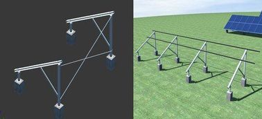 Harga yang bagus Concrete Base Solar Panel Ground Mounting Systems Double Pole Type on line