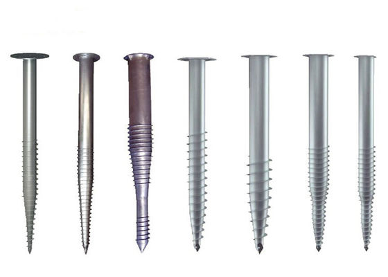 Harga yang bagus Metal Ground Screw Piles Steel Anchor Helical Length 1000~3500mm Anticorrosive on line