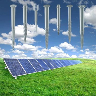 Harga yang bagus 500~2500 Mm Length 76*1600/2000/2500 Ground Screw Piles PV Mounting Brackets Solar Panel Mounting System on line