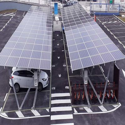 Harga yang bagus 5deg 10deg 15deg Galvanized Residential Solar Carport Structures on line