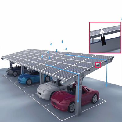 Harga yang bagus Waterproof Galvanized Ground Mounting System For Solar Car Shed on line