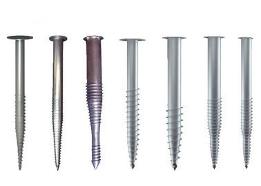 Harga yang bagus Metal Ground Screw Piles Steel Anchor Helical Length 1000~3500mm Anticorrosive on line